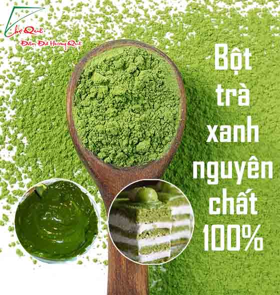 bột trà xanh nguyên chất 100% tự nhiên làm bánh, làm đẹp